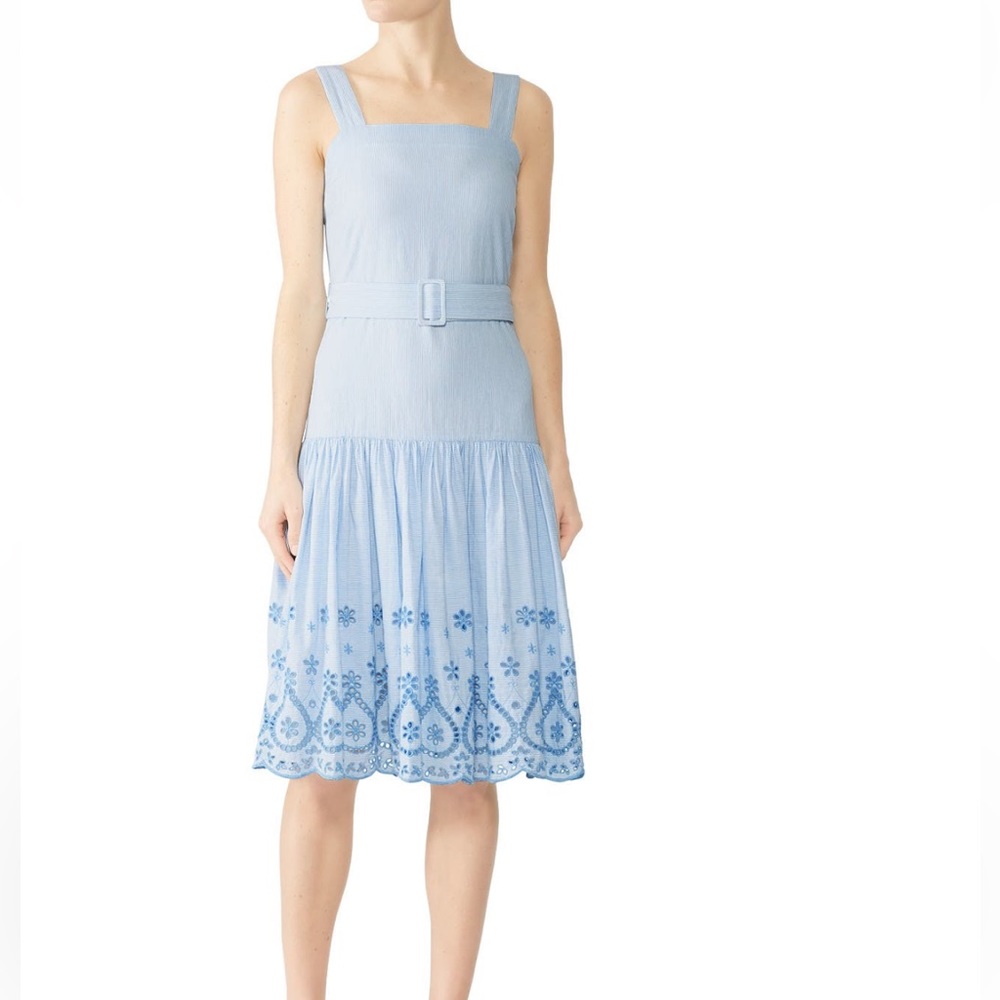 Draper James Embroidered Belted Dress // size 12 - Picture 4 of 10